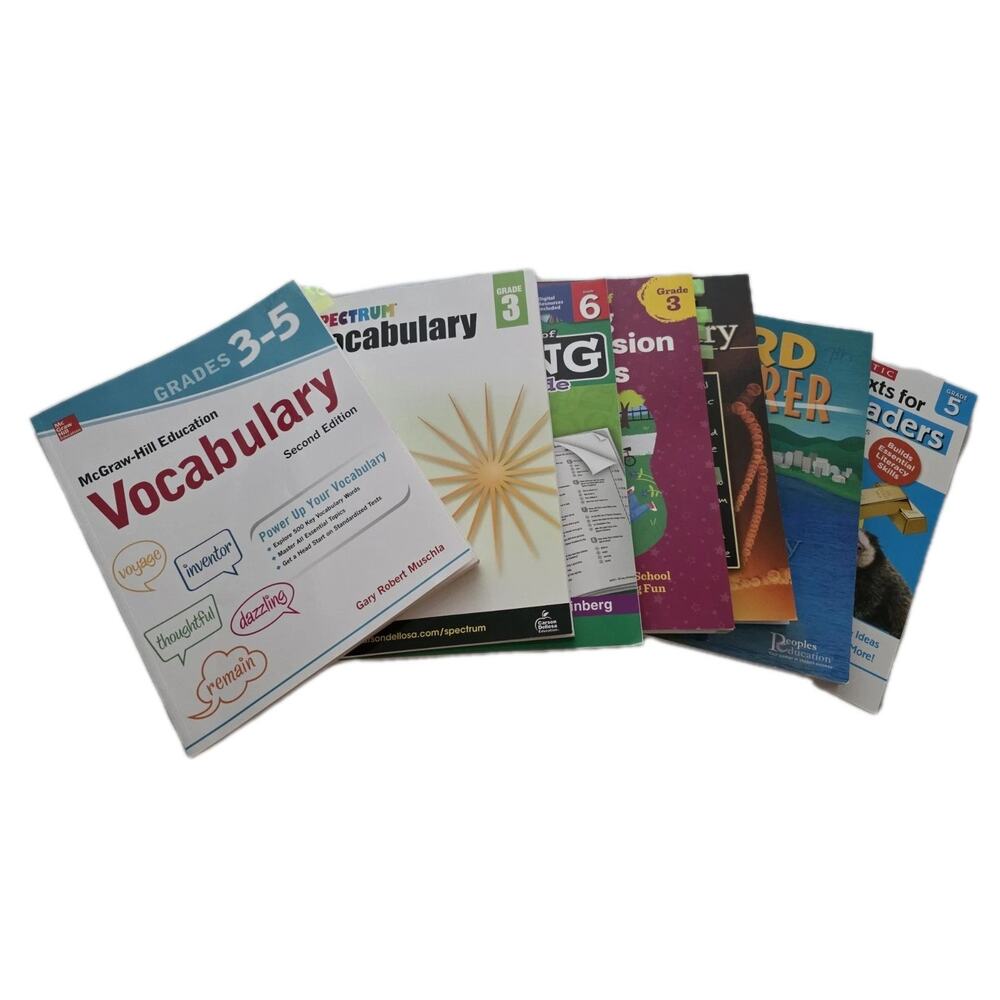 Lot Of Vocabulary Books Homeschool 3rd - 6th Grade Tutoring Book Lot TCR McGraw